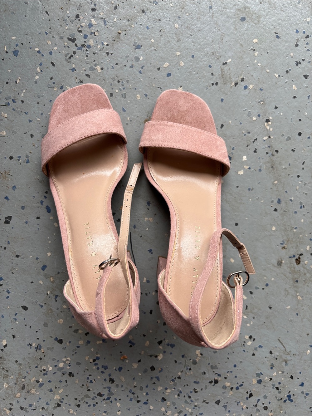 Kendall & Kylie Blush Pink Suede Open-Toe Block Heel Sandals